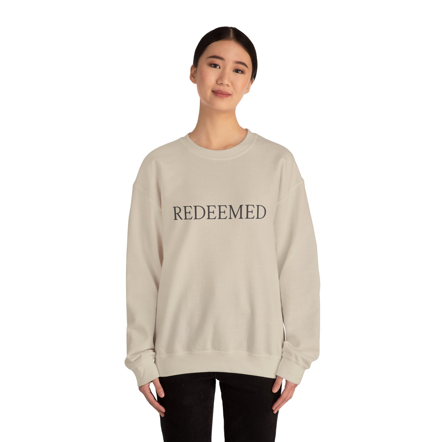 Redeemed Unisex Heavy Blend Crewneck Sweatshirt | Faith Apparel