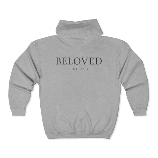 Beloved Phil 4:13 Full Zip Hoodie | Unisex Heavy Blend Sweatshirt