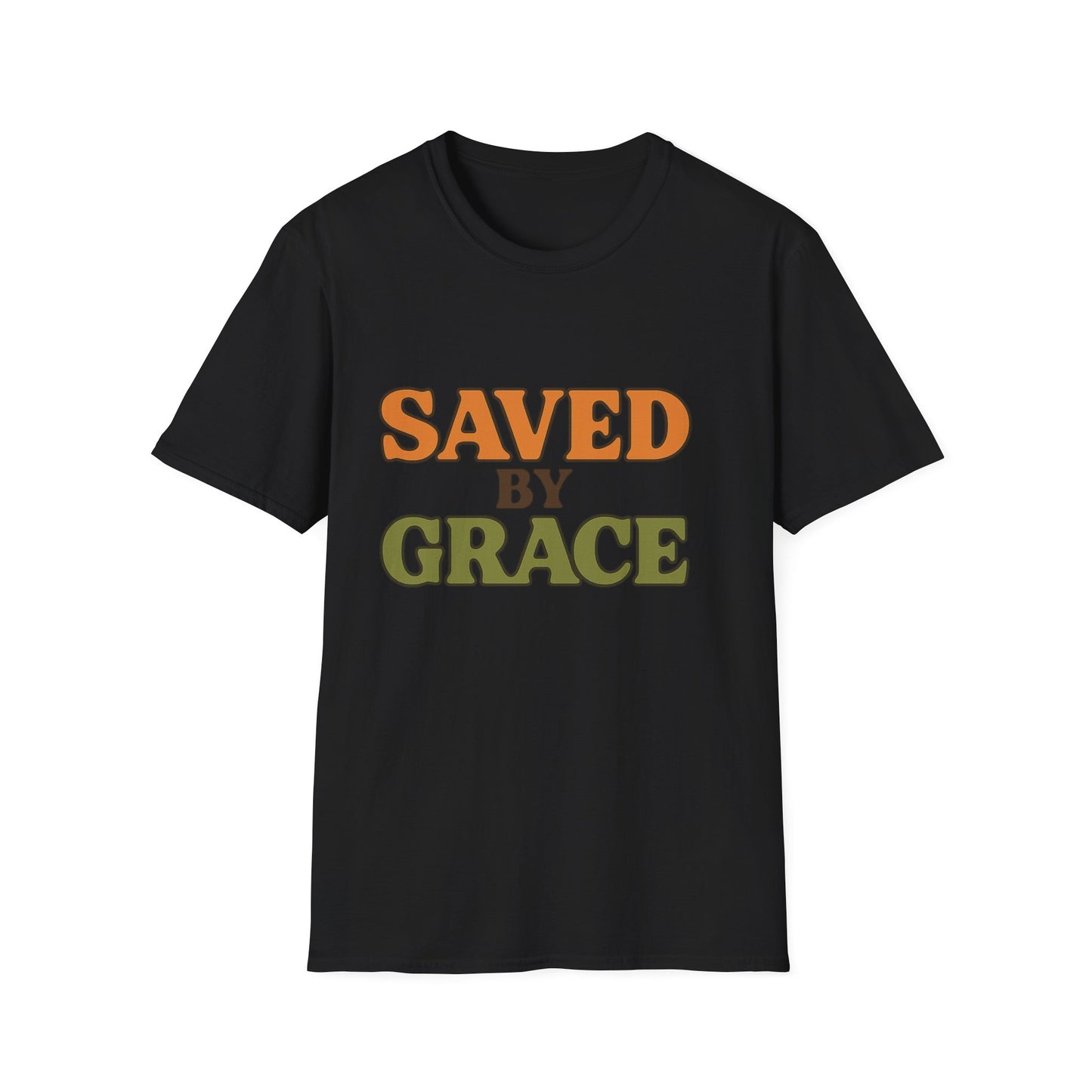 Saved by Grace Christian T-Shirt – Softstyle Faith Tee for Women & Men.