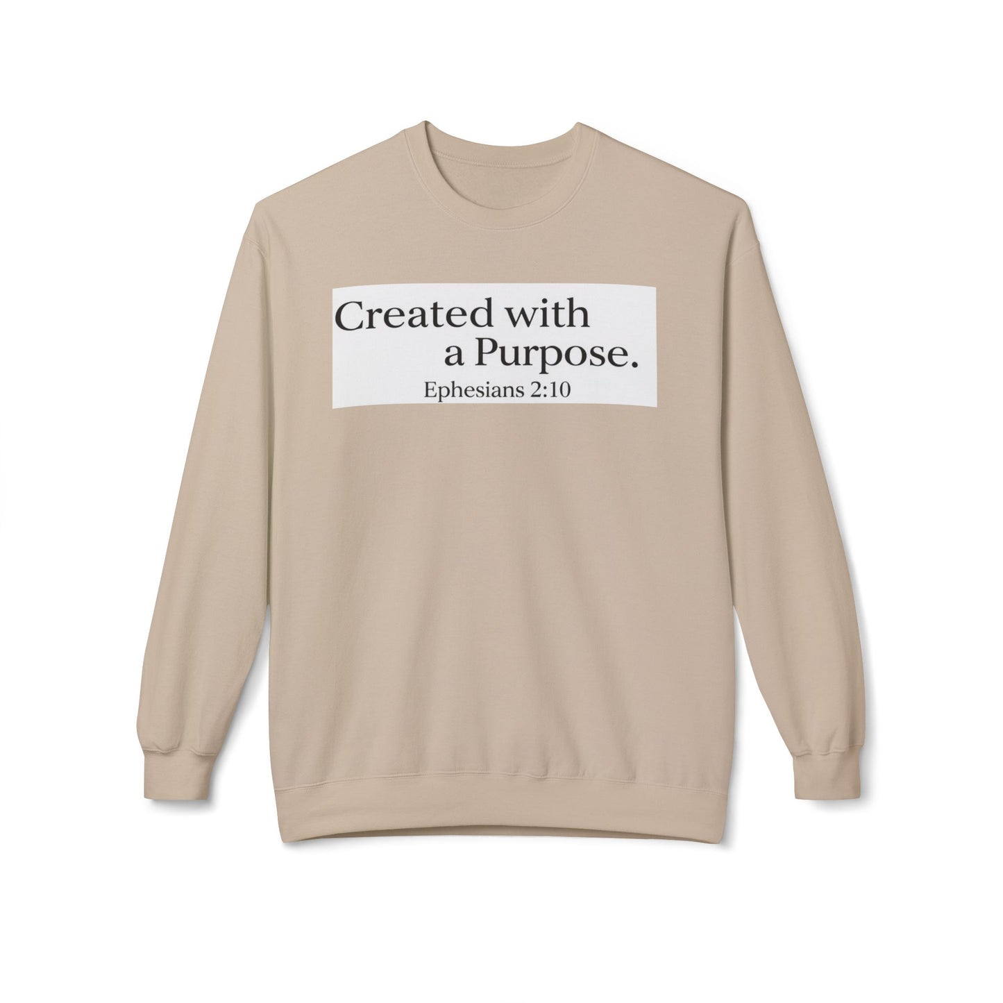 Unisex Inspirational Sweatshirt - Created with a Purpose, Ephesians 2:10, Cozy Gift for Faith Lovers, Casual Wear, Christian Apparel, [...]