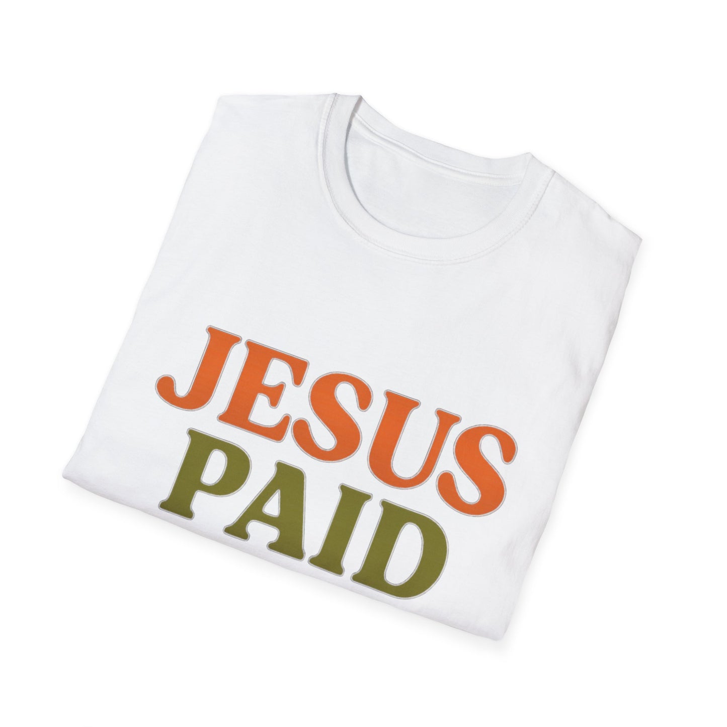 Jesus Paid It All Christian T-Shirt – Softstyle Hymn-Inspired Faith Tee for Women & Men.