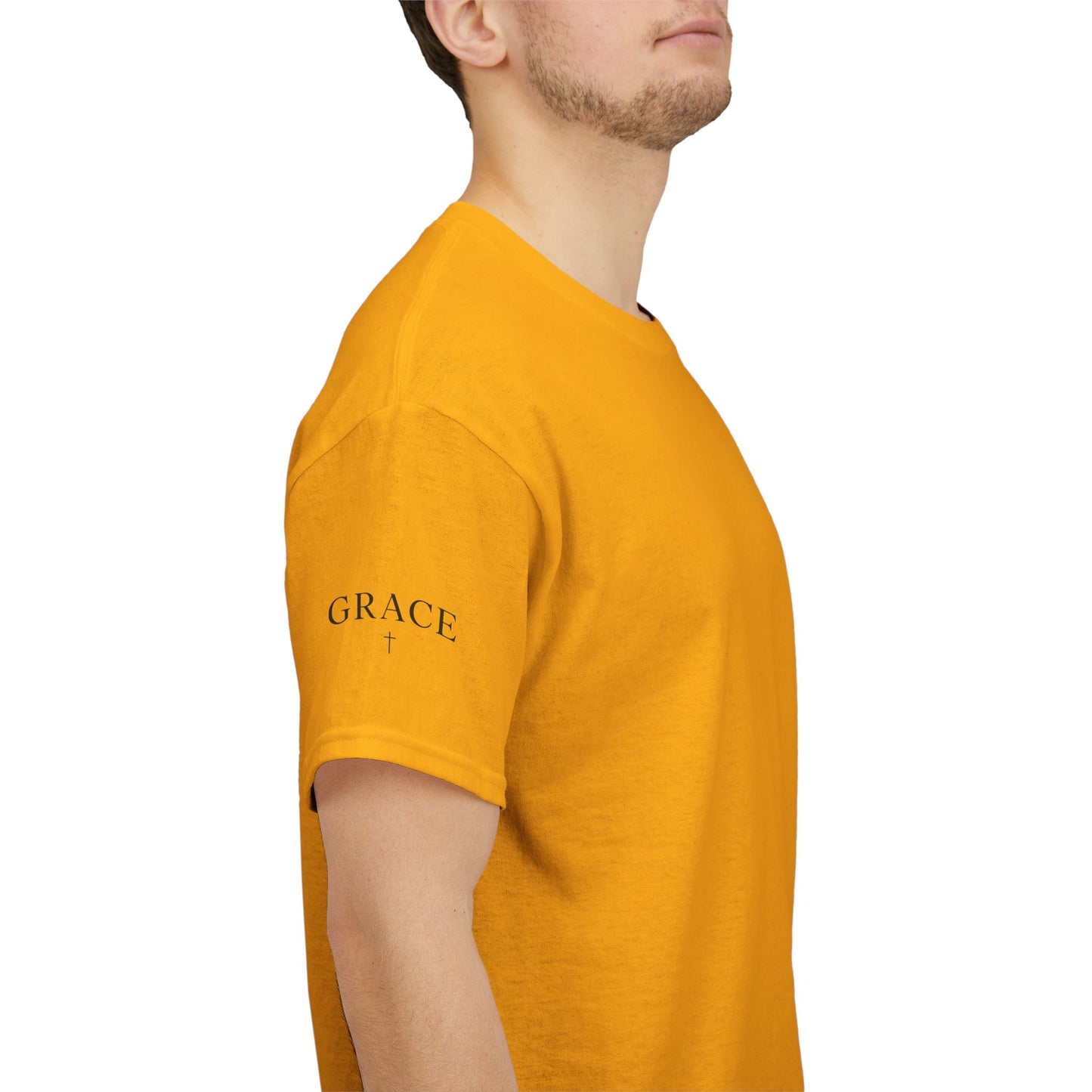 Grace Cross Sleeve Unisex Heavy Cotton T-Shirt | Faith Apparel
