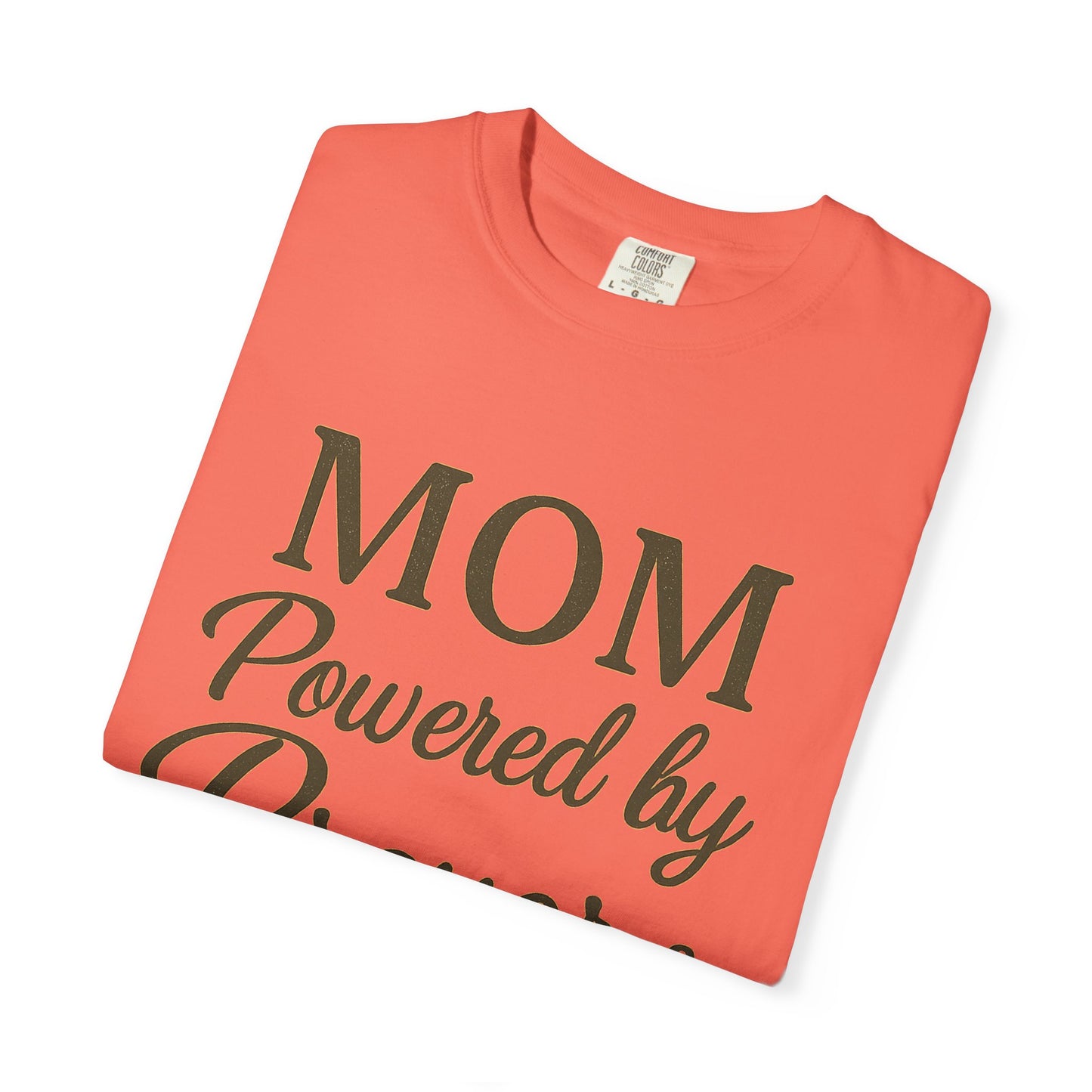 Mom Powered by Prayer & Coffee T-Shirt – Christian Faith Tee for Moms | Bold & Cozy Everyday Wear