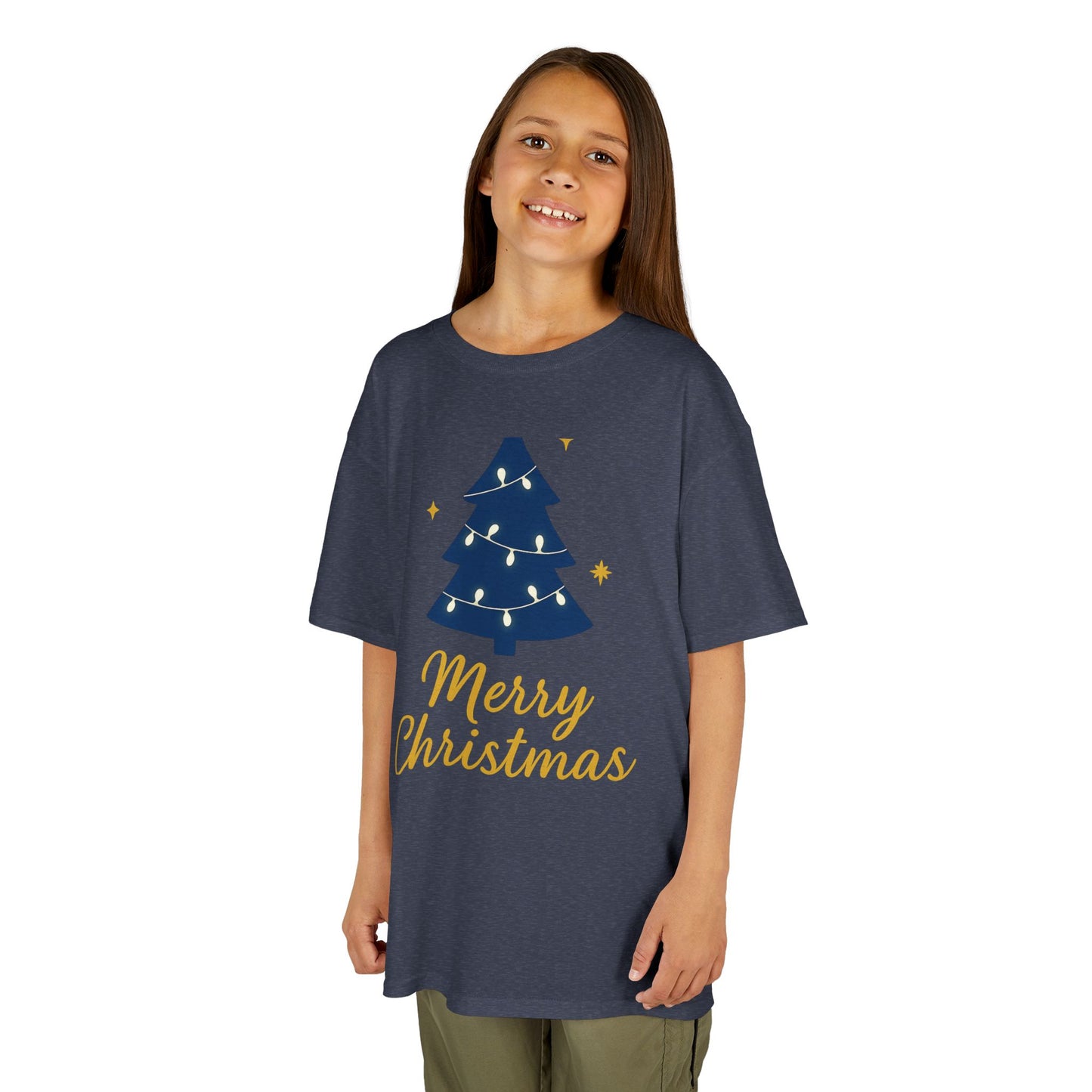 Merry Christmas Kids Heavy Cotton Tee – Christian Holiday Shirt for Children