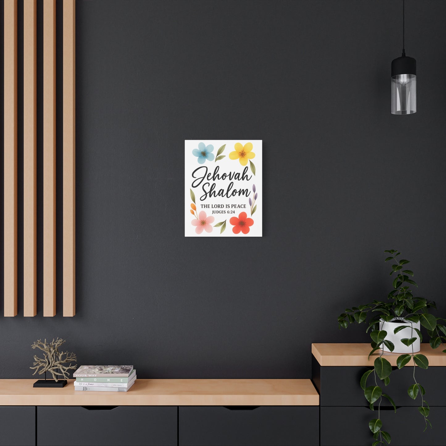 Jehovah Shalom Wall Art – The Lord Is Peace | Judges 6:24 Christian Decor -Matte Canvas, Stretched, 1.25"