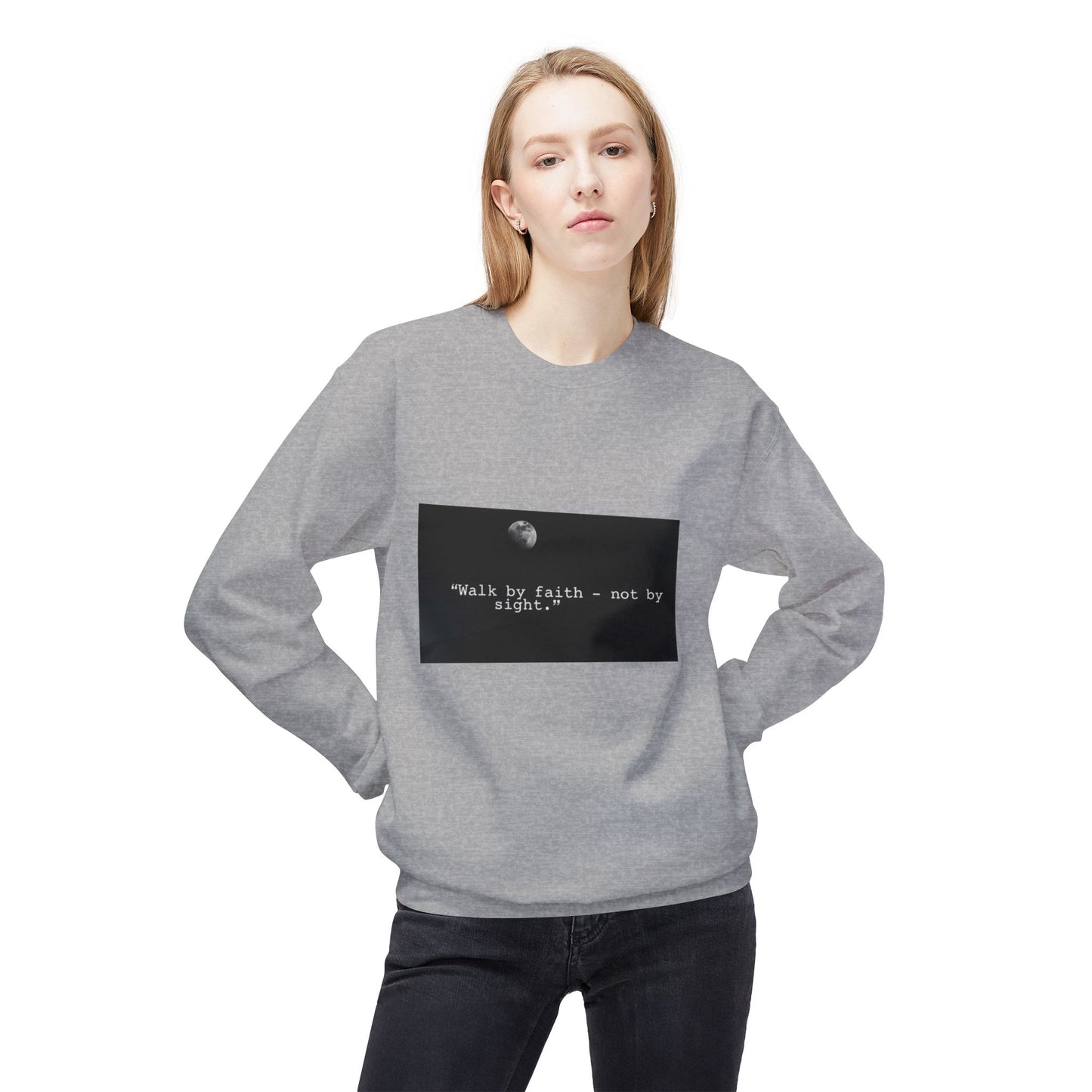 Faith-Inspired Fleece Crewneck Sweatshirt, Unisex Sweatshirt, Inspirational Gift, Cozy Layer, Casual Wear, Motivational Apparel