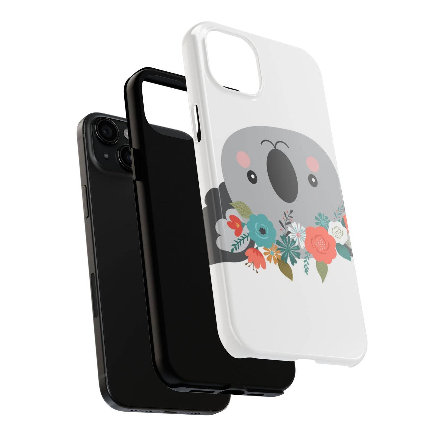 Cute Koala Floral Tough Phone Cases, Smartphone Protection, Nature Lover Gift, Animal Design, Koala Phone Cover