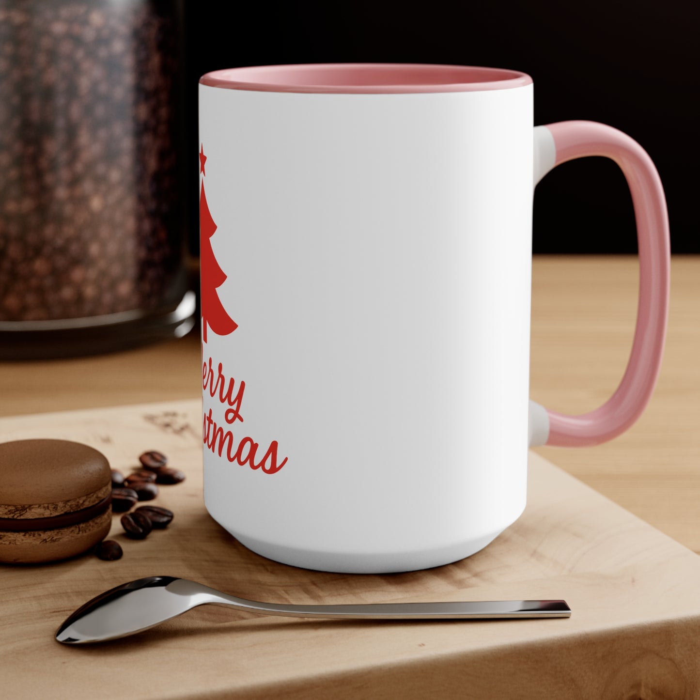 Merry Christmas Accent Mug - Festive Holiday Coffee Cup