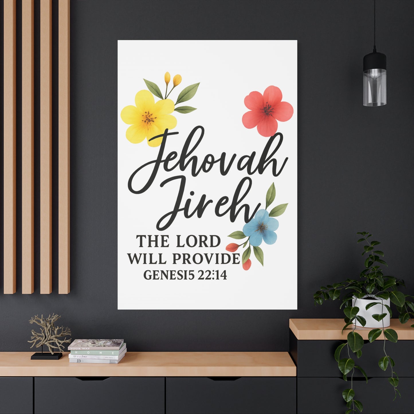 Jehova Jireh Wall Art – Genesis 24:14 Scripture Print for Home Decor Matte Canvas, Stretched, 1.25"
