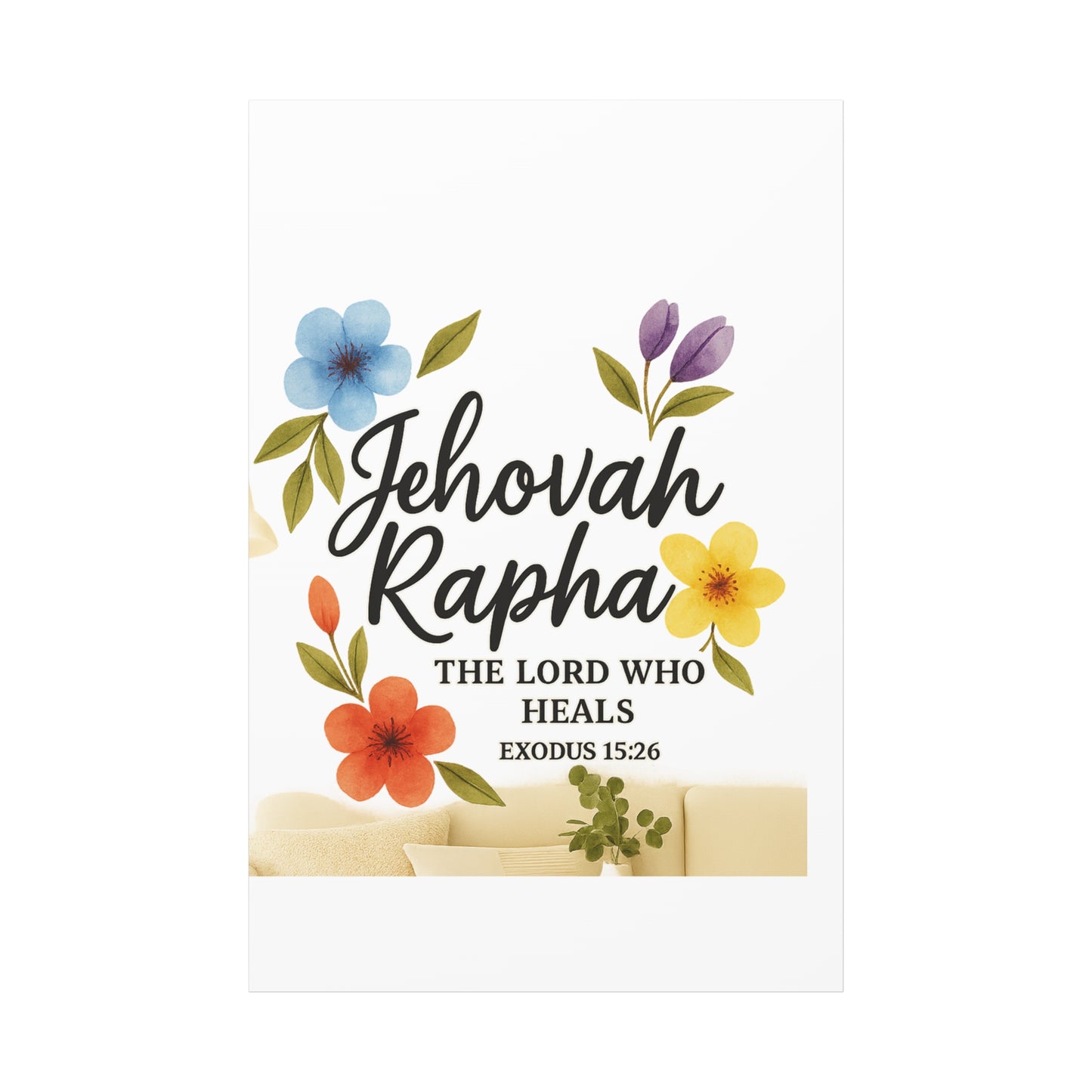 Jehovah Rapha Wall Art – The Lord Who Heals | Exodus 15:26 Christian Decor