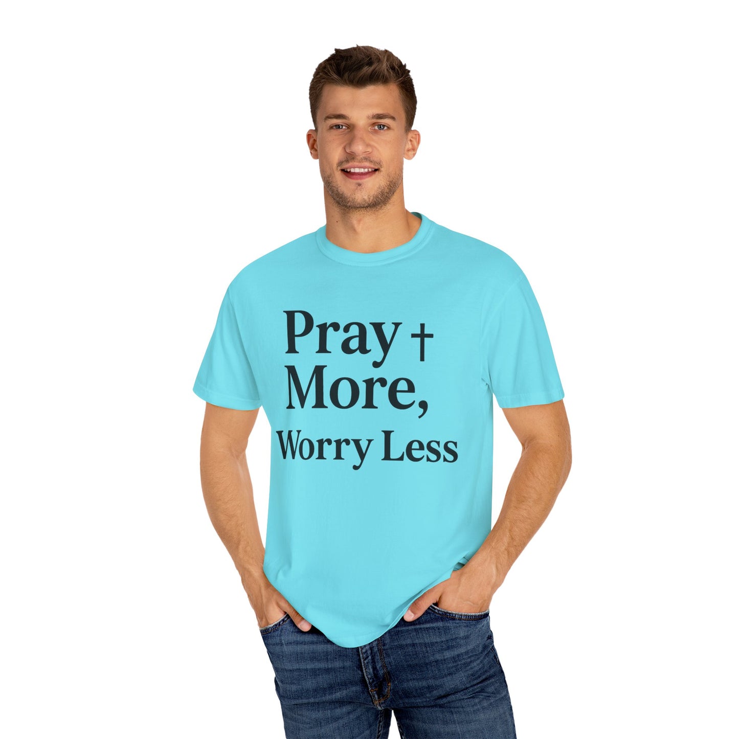Pray More Worry Less Christian T-Shirt | Inspirational Unisex Tee