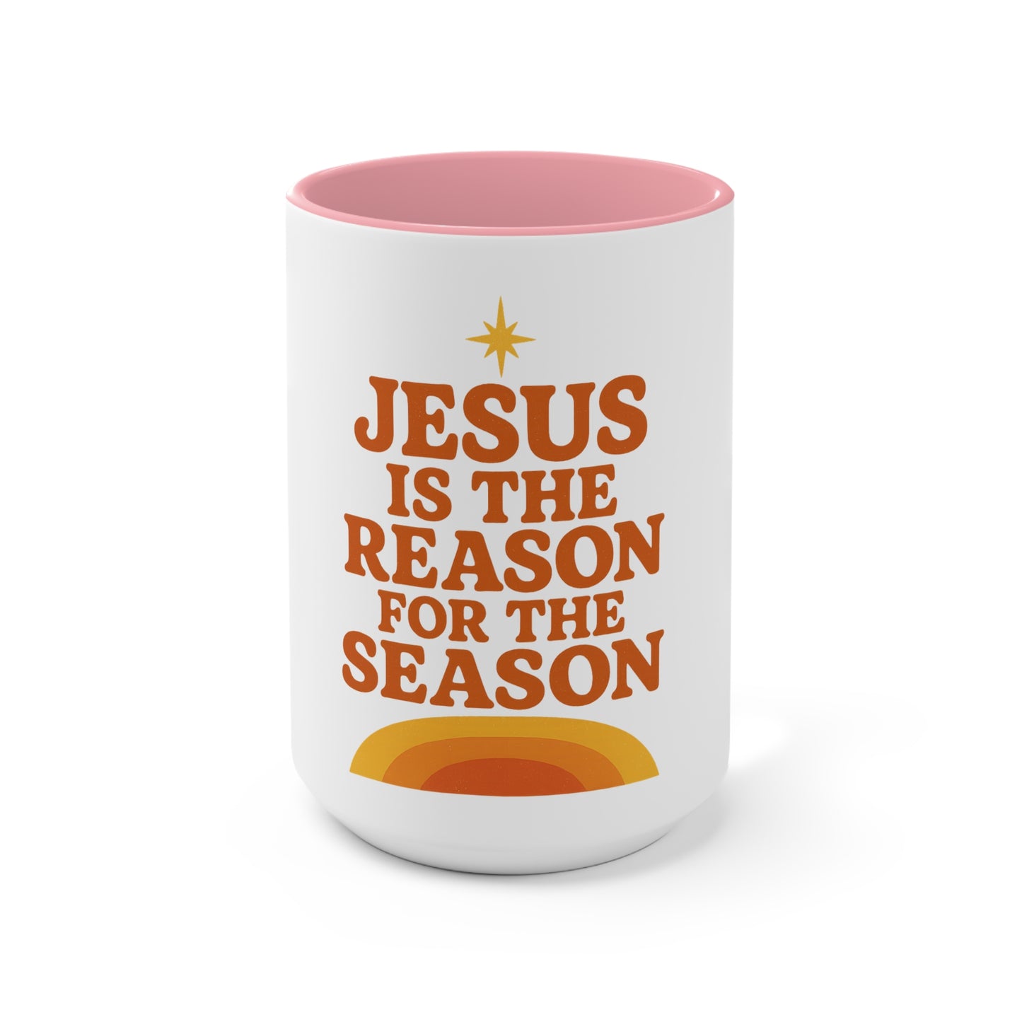 Christmas Accent Mug - "Jesus is the Reason for the Season"