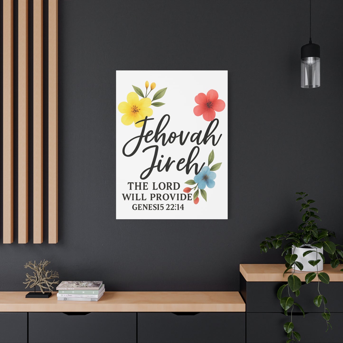 Jehova Jireh Wall Art – Genesis 24:14 Scripture Print for Home Decor Matte Canvas, Stretched, 1.25"