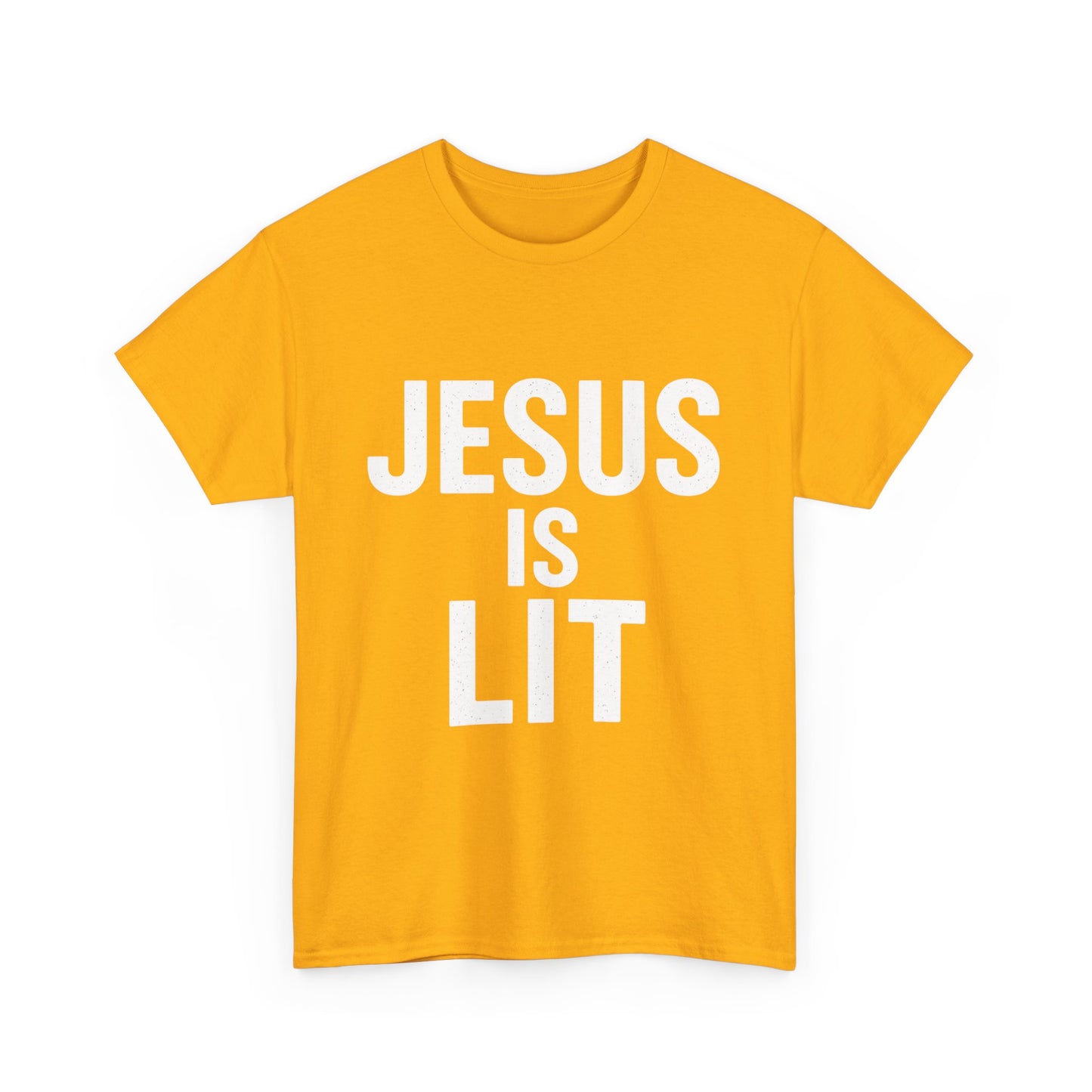 Jesus Is Lit Heavy Cotton Tee | Bold Christian Streetwear