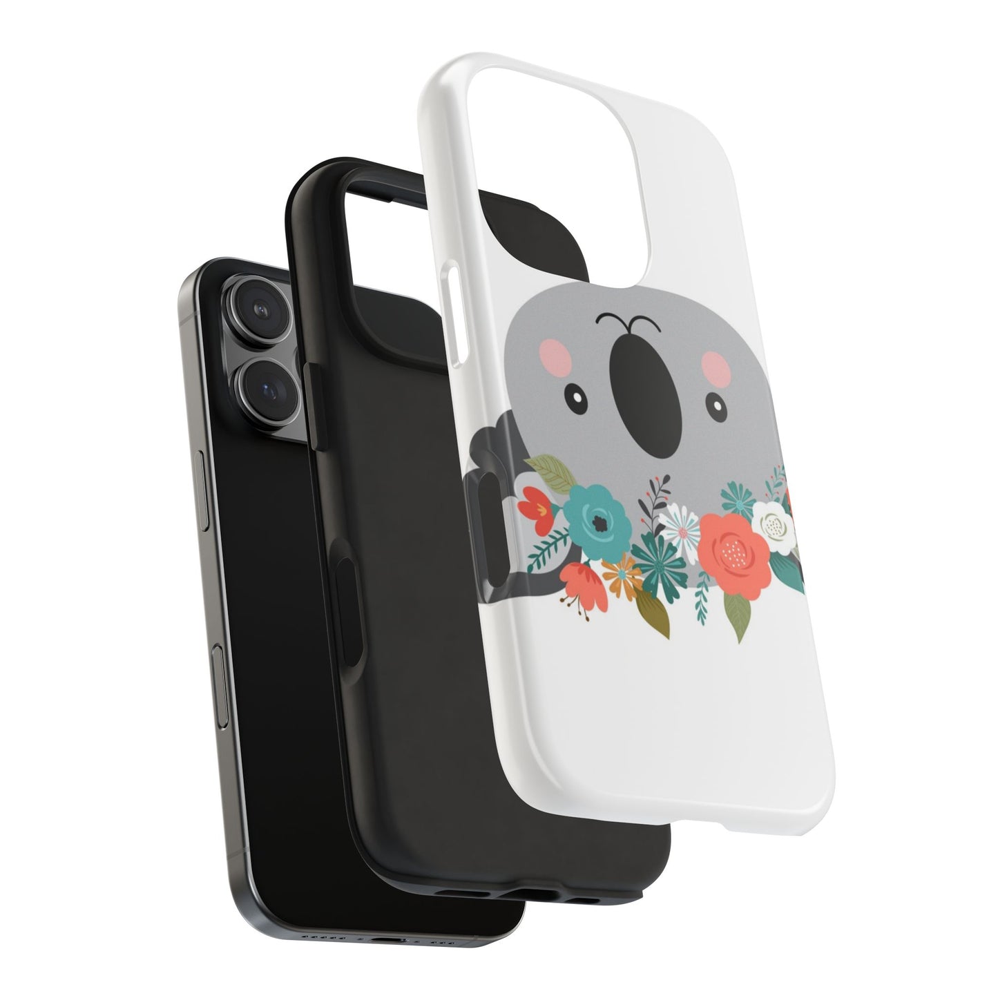 Cute Koala Floral Tough Phone Cases, Smartphone Protection, Nature Lover Gift, Animal Design, Koala Phone Cover