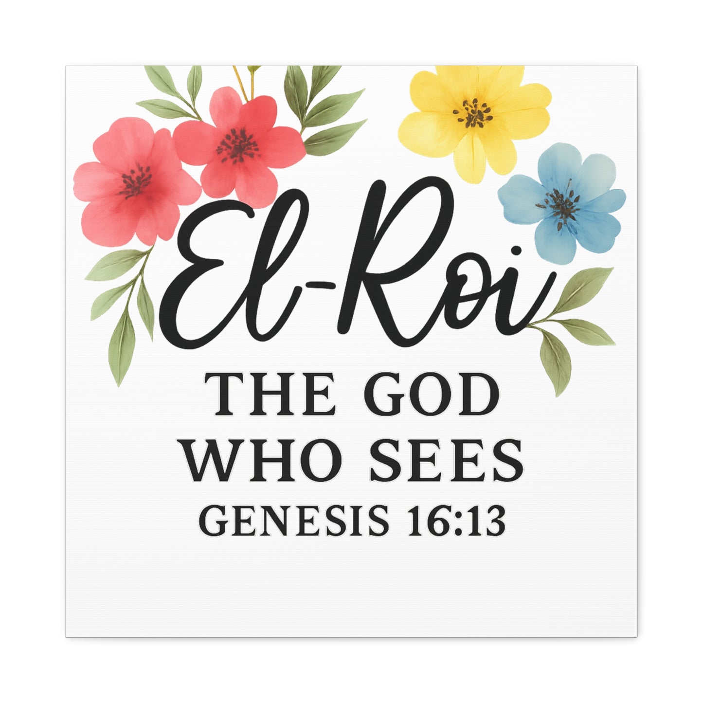 El-Roi Wall Art – The God Who Sees | Genesis 16:13 Christian Decor Matte Canvas, Stretched, 1.25"