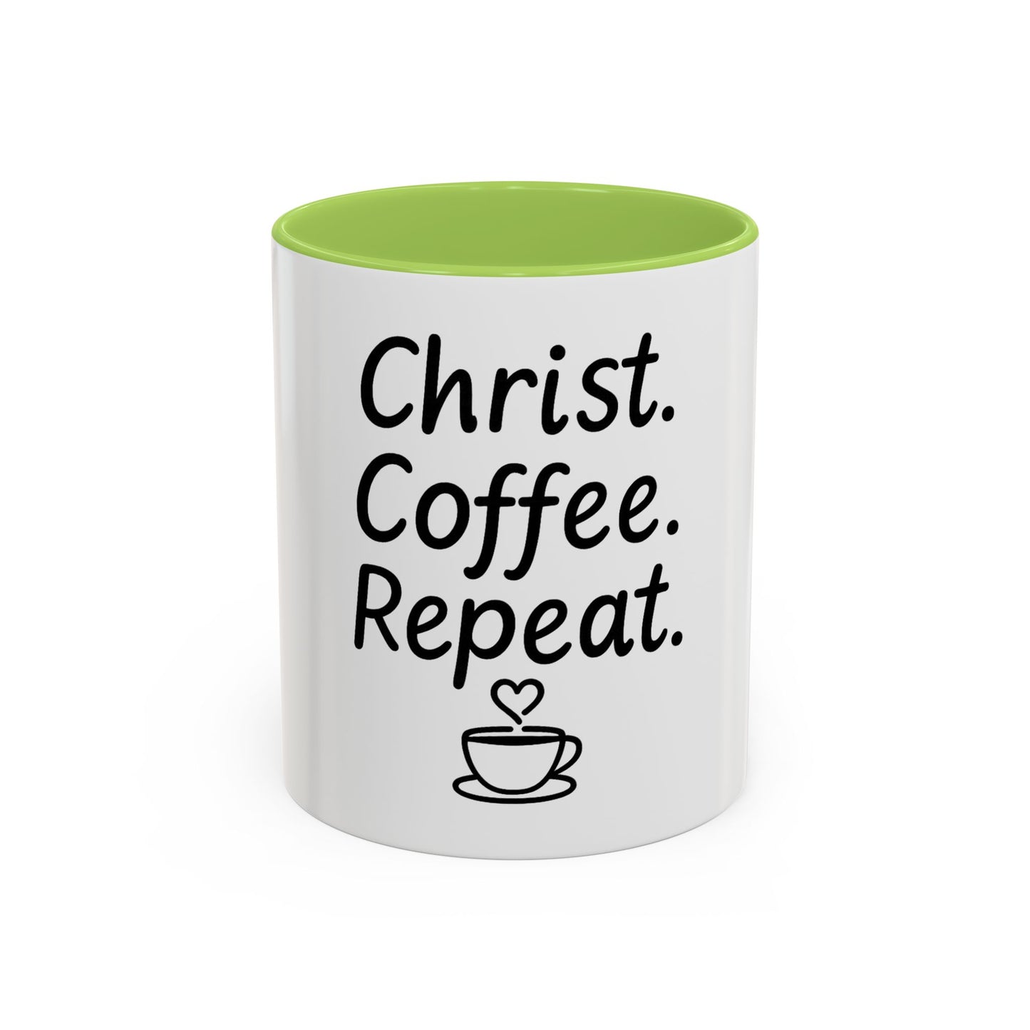 Christ Coffee Repeat Accent Mug | Christian Coffee Cup | 11oz