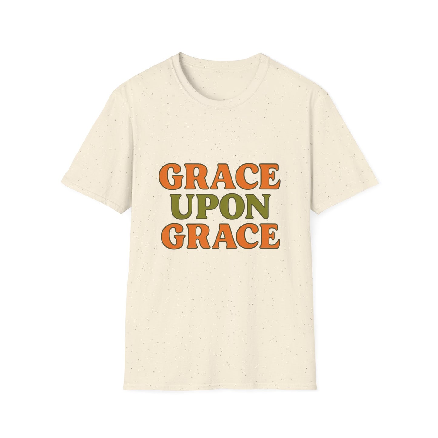 Grace Upon Grace Christian T-Shirt – Softstyle Jesus-Inspired Faith Tee for Women & Men.