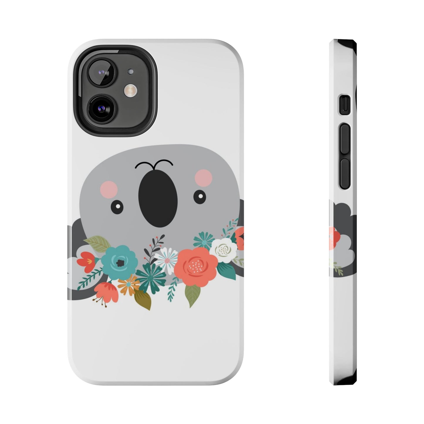 Cute Koala Floral Tough Phone Cases, Smartphone Protection, Nature Lover Gift, Animal Design, Koala Phone Cover