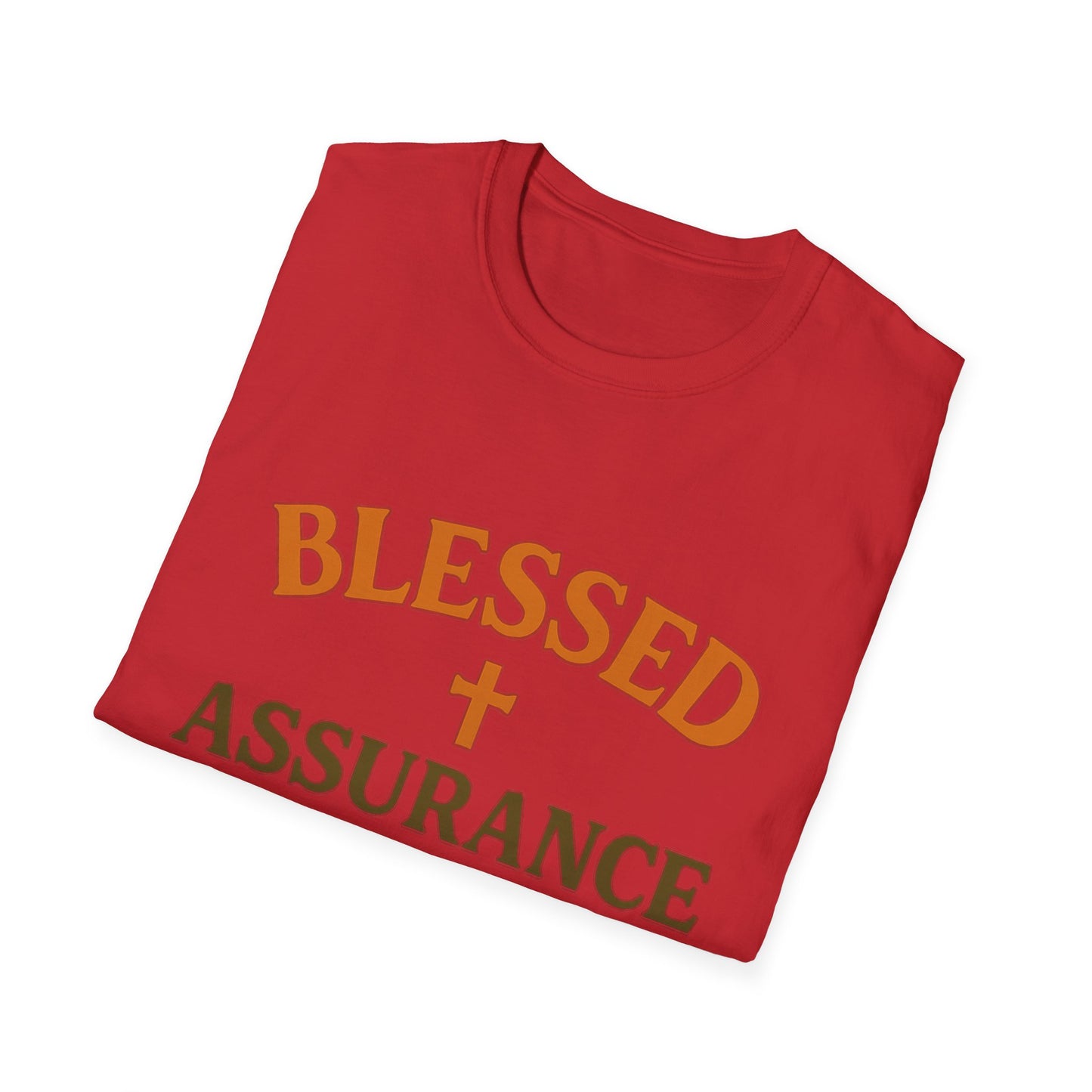 Blessed Assurance Christian T-Shirt – Softstyle Hymn-Inspired Faith Tee for Women & Men.