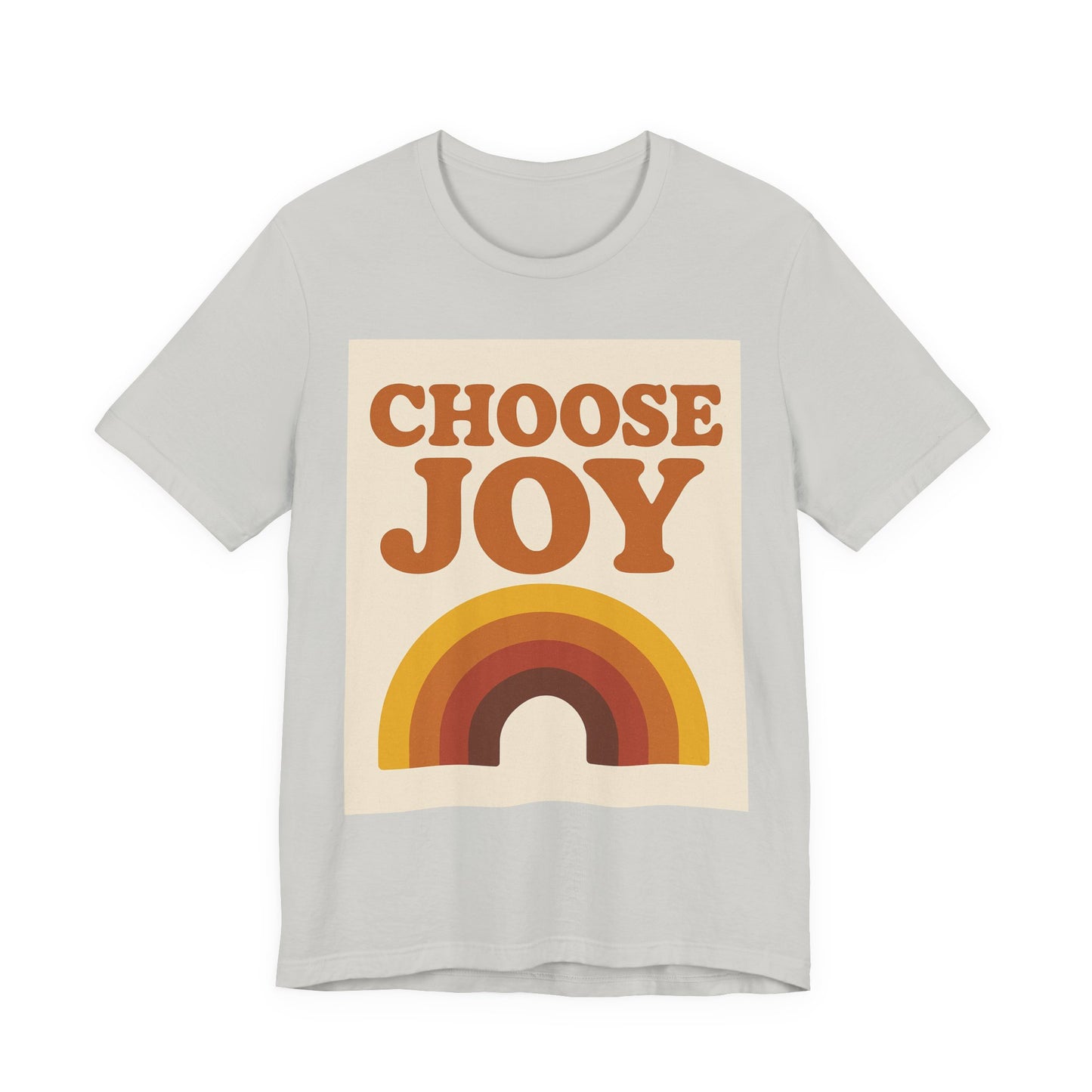Retro Rainbow Choose Joy Tee, Unisex T-Shirt, Positive Vibes Shirt, Gift for Her, Summer Clothing, Joyful Apparel
