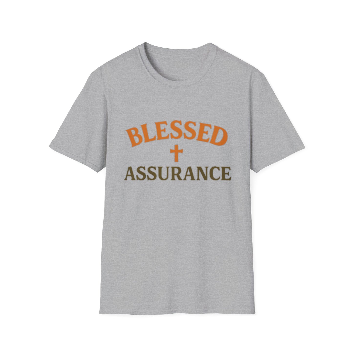 Blessed Assurance Christian T-Shirt – Softstyle Hymn-Inspired Faith Tee for Women & Men.