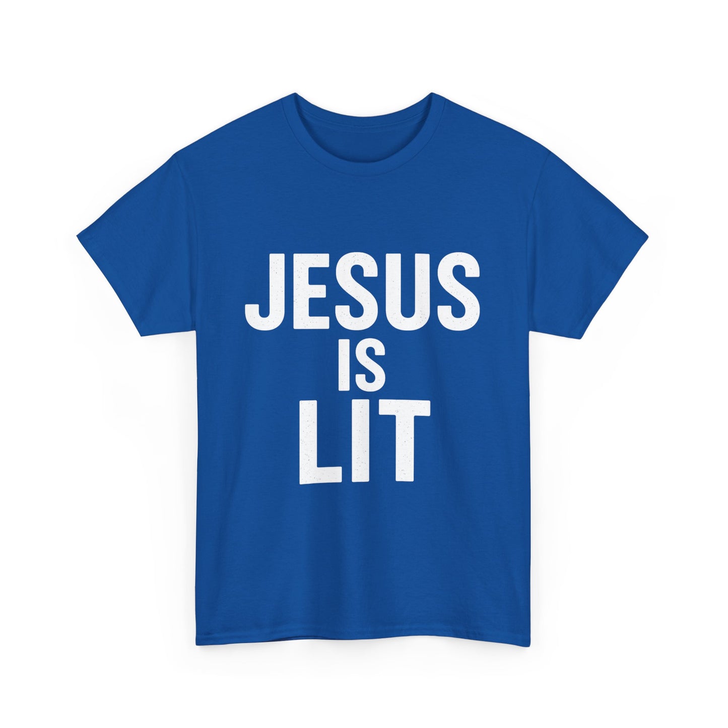 Jesus Is Lit Heavy Cotton Tee | Bold Christian Streetwear