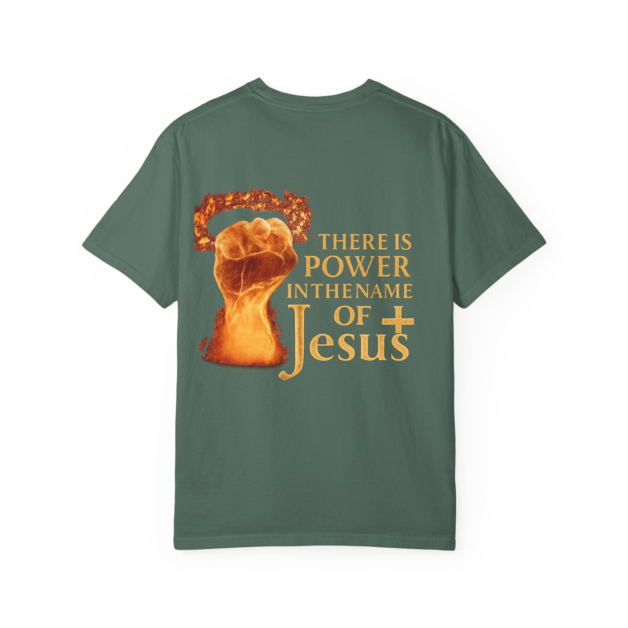 Christian Cross T-Shirt — “There Is Power in the Name of Jesus” Faith Tee | Premium Inspirational Shirt by Lexad Designs