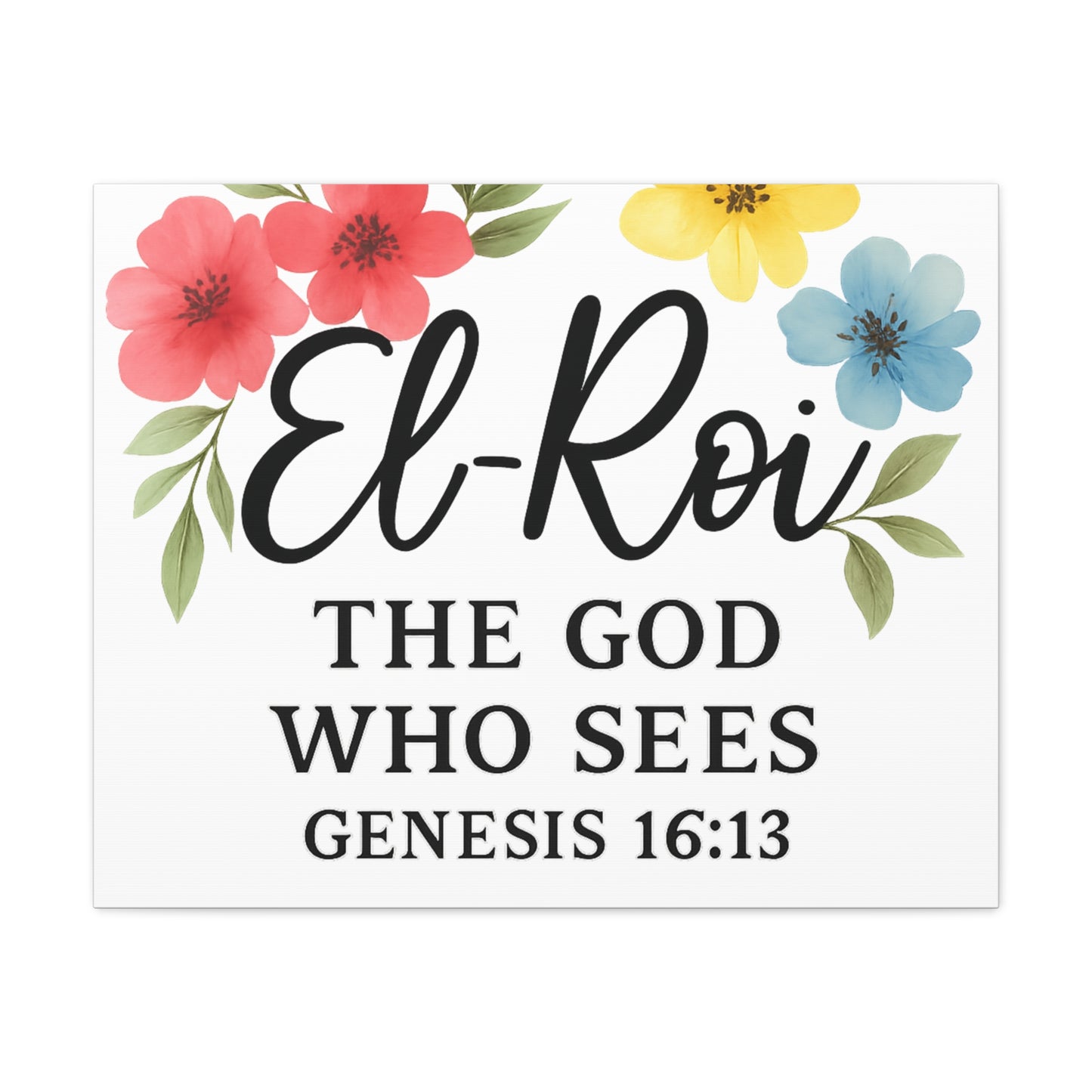 El-Roi Wall Art – The God Who Sees | Genesis 16:13 Christian Decor Matte Canvas, Stretched, 1.25"