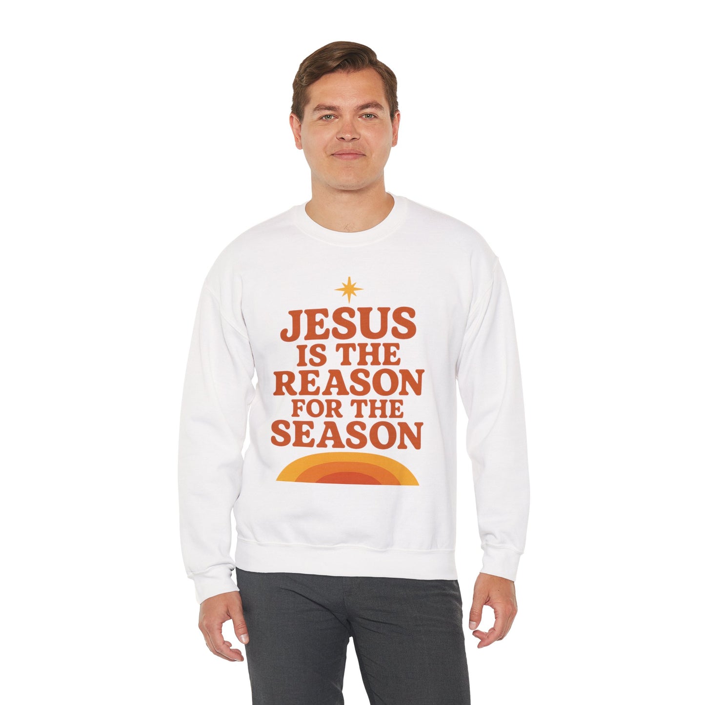 Jesus Is the Reason for the Season – Retro Unisex Christian Christmas Sweatshirt