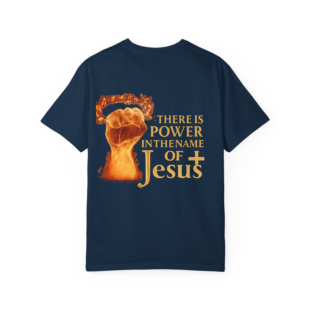 Christian Cross T-Shirt — “There Is Power in the Name of Jesus” Faith Tee | Premium Inspirational Shirt by Lexad Designs