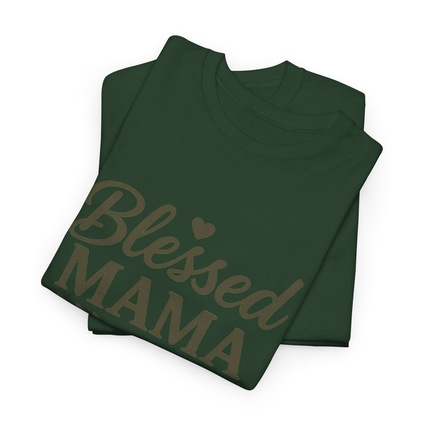 Blessed Mama Heavy Cotton Tee – Christian Faith Shirt for Moms | Soft & Stylish Everyday Wear