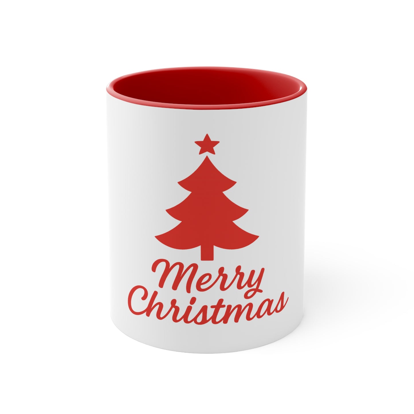 Merry Christmas Accent Mug - Festive Holiday Coffee Cup