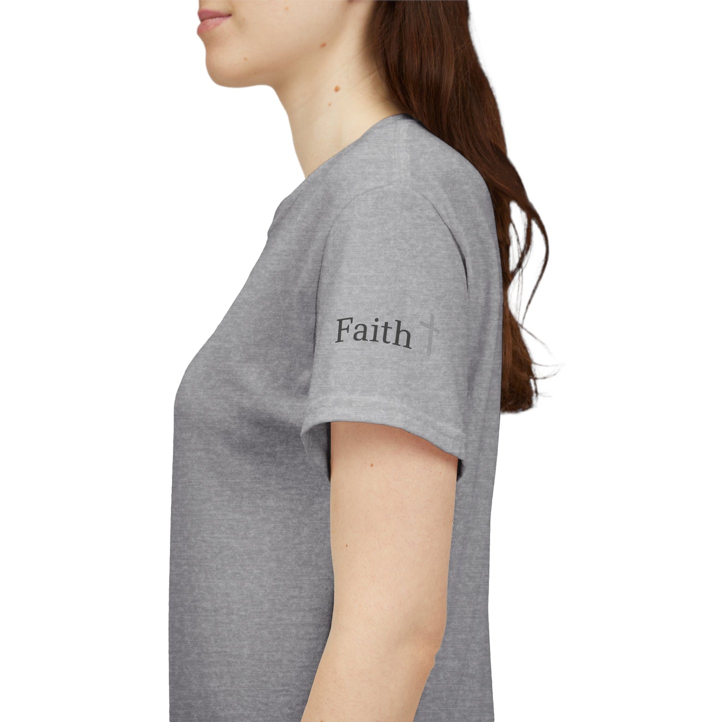 Faith Christian Heavy Cotton Tee with Cross Symbol – Unisex Inspirational T-Shirt