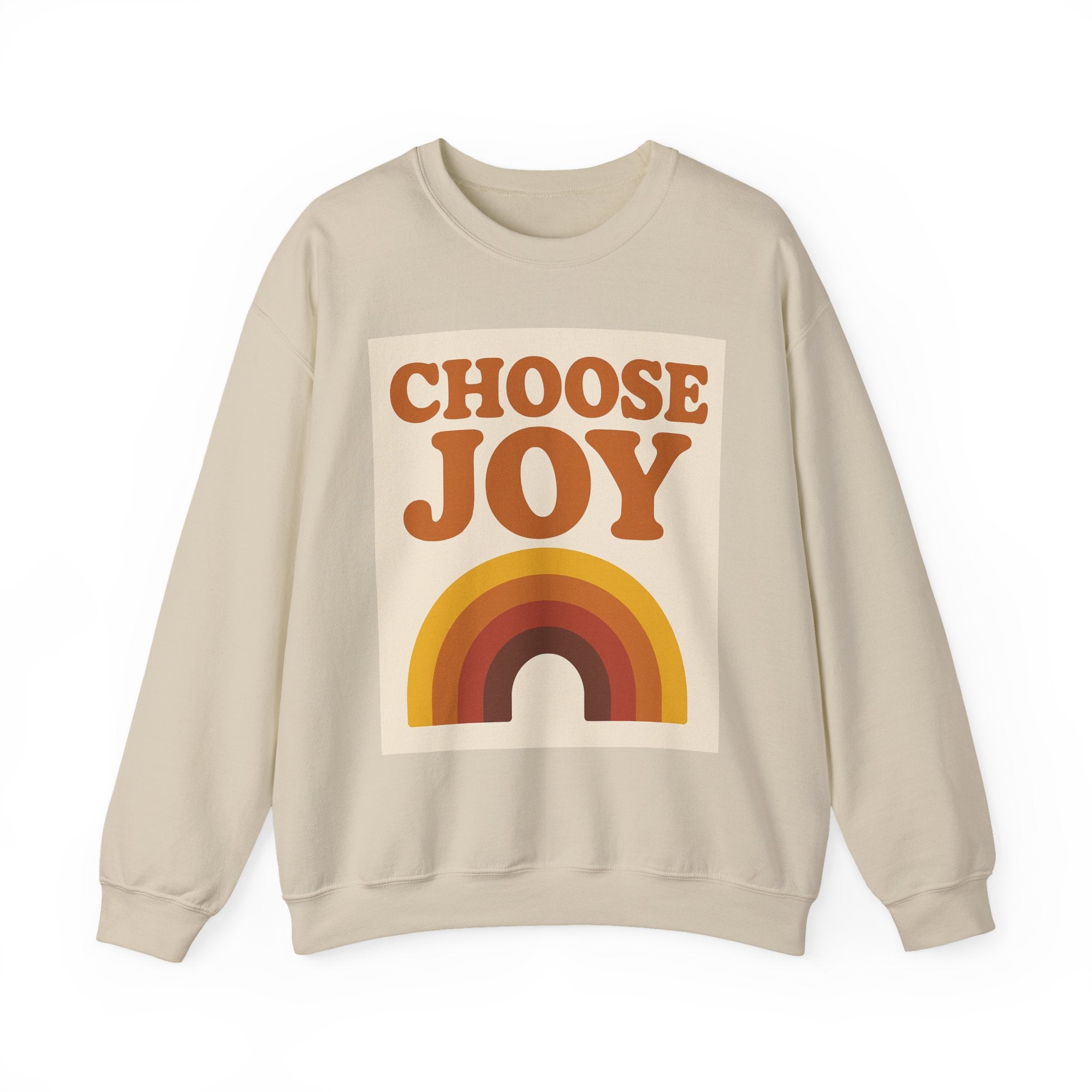 Choose Joy Rainbow Crewneck Sweatshirt, Unisex Sweatshirt, Motivational Gift, Cozy Layer, Fall Fashion, Positive Vibes