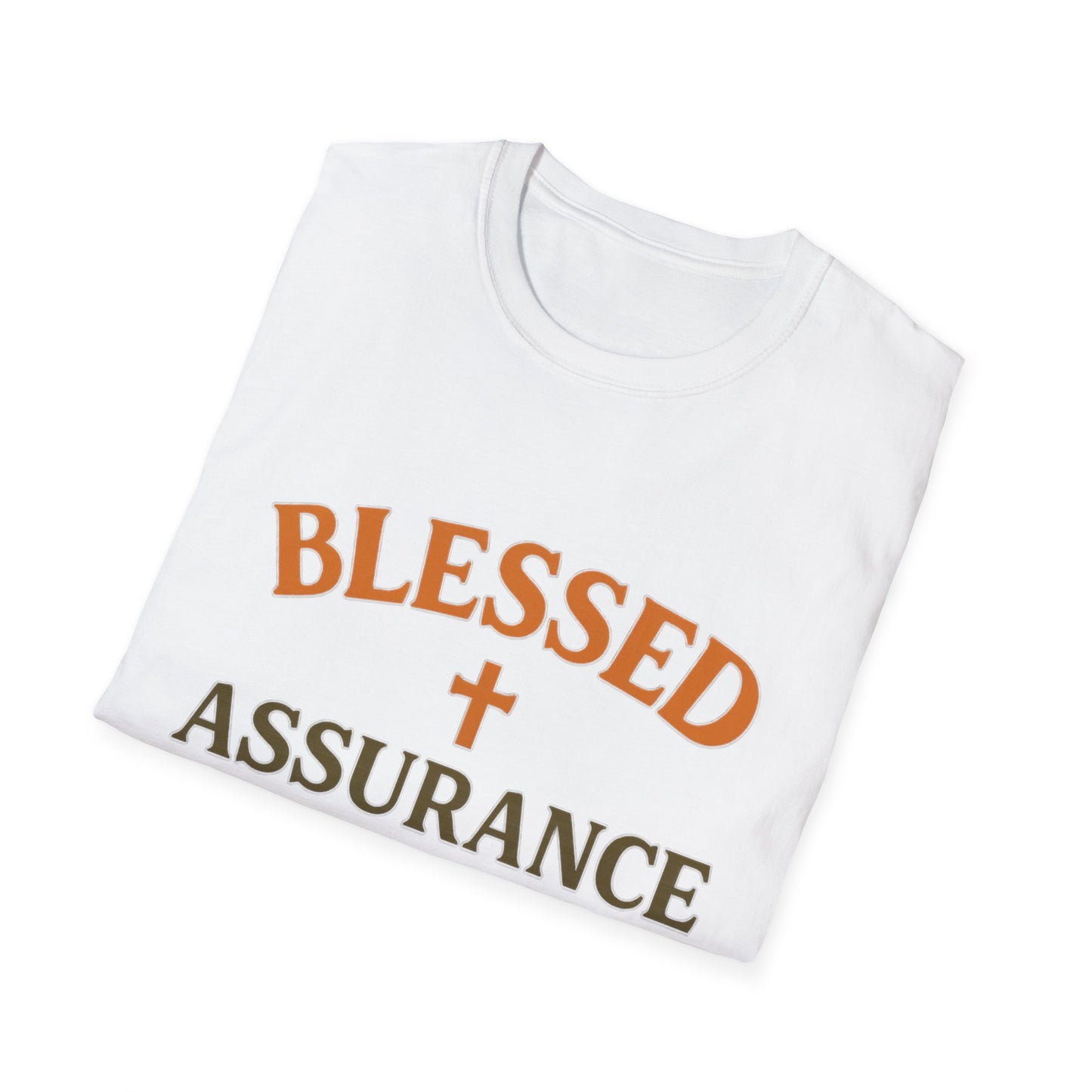 Blessed Assurance Christian T-Shirt – Softstyle Hymn-Inspired Faith Tee for Women & Men.