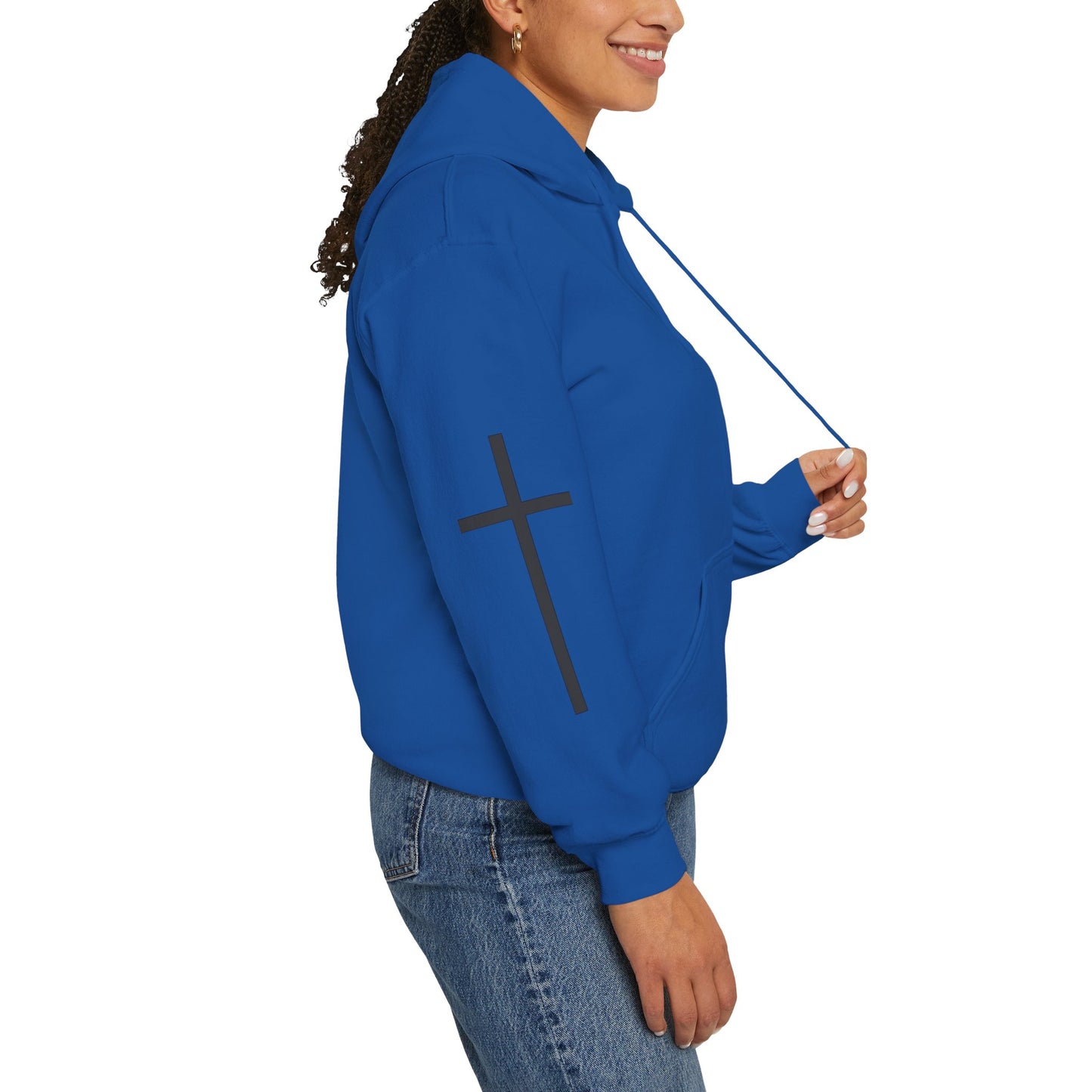 Cross Sleeve Unisex Hoodie | Faith Apparel | Heavy Blend Sweatshirt