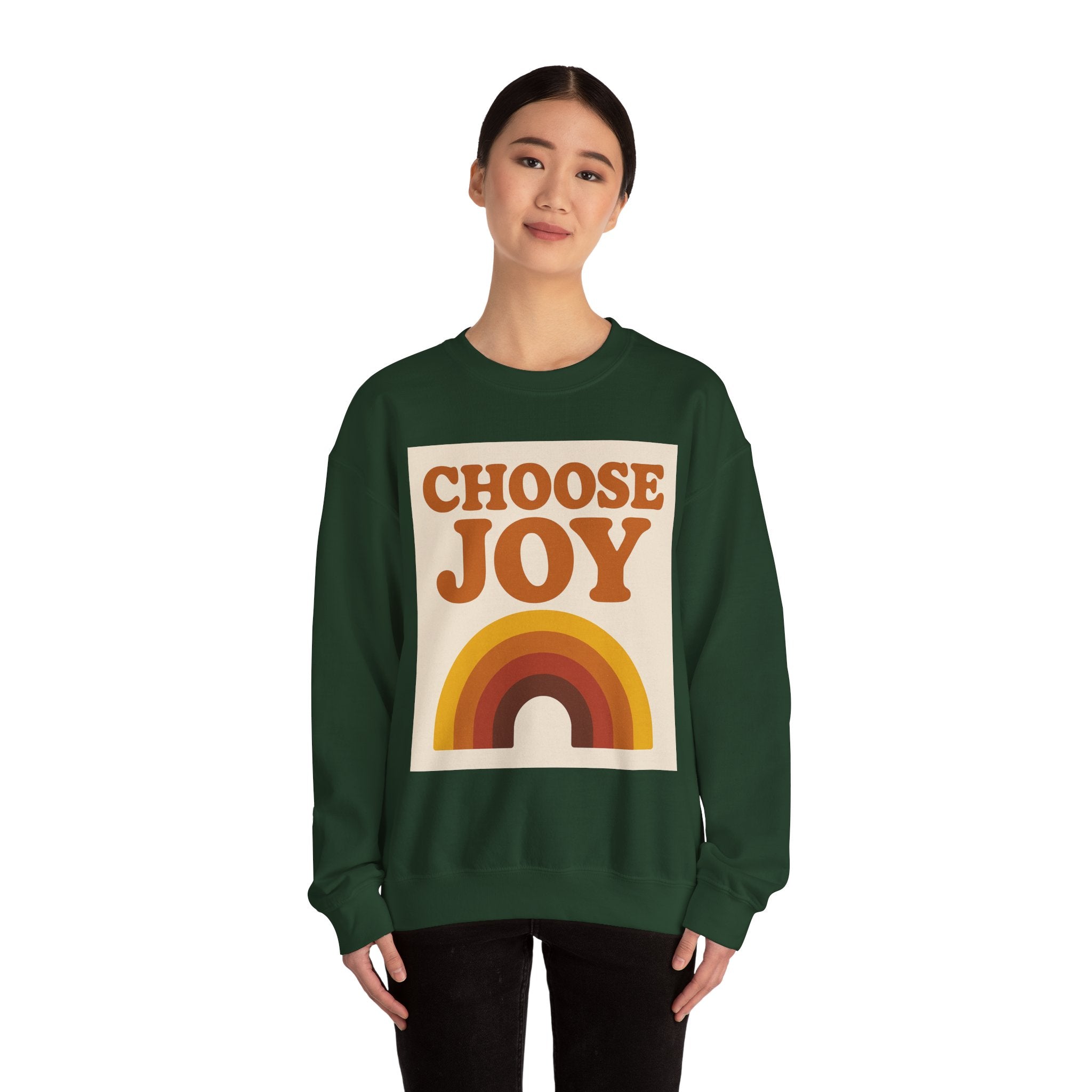 Choose Joy Rainbow Crewneck Sweatshirt, Unisex Sweatshirt, Motivational Gift, Cozy Layer, Fall Fashion, Positive Vibes