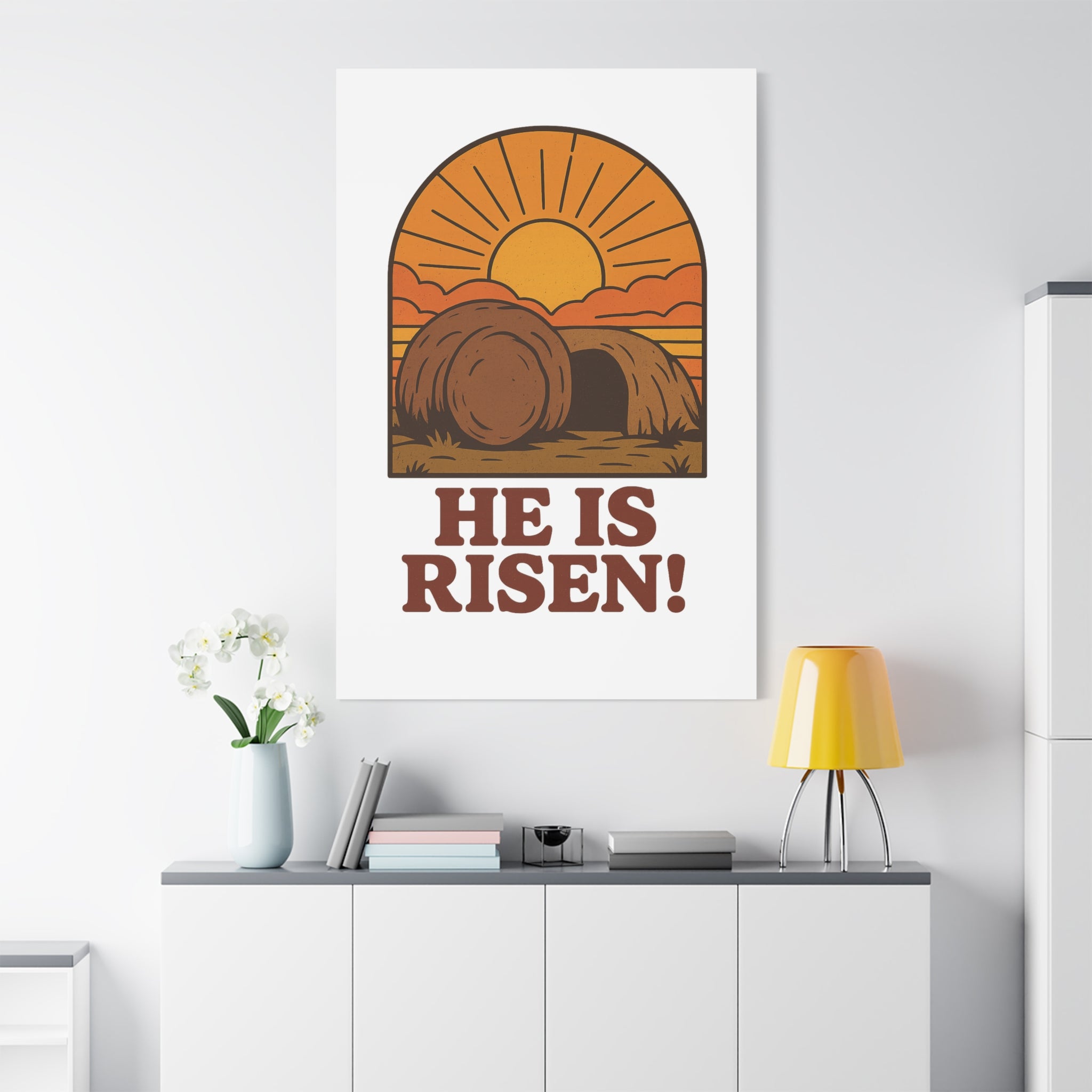 He Is Risen Wall Art | Empty Tomb Christian Poster | Easter Resurrection Morning Home Decor