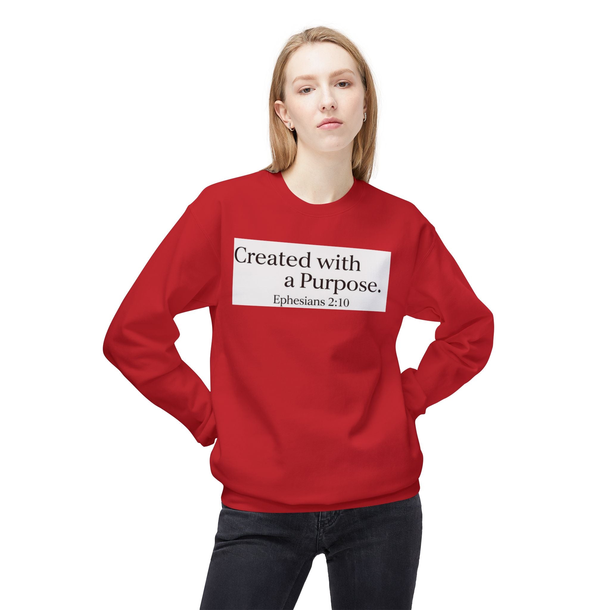 Created with a Purpose Ephesians 2:10, Christian Sweatshirt – Faith-Inspired Apparel