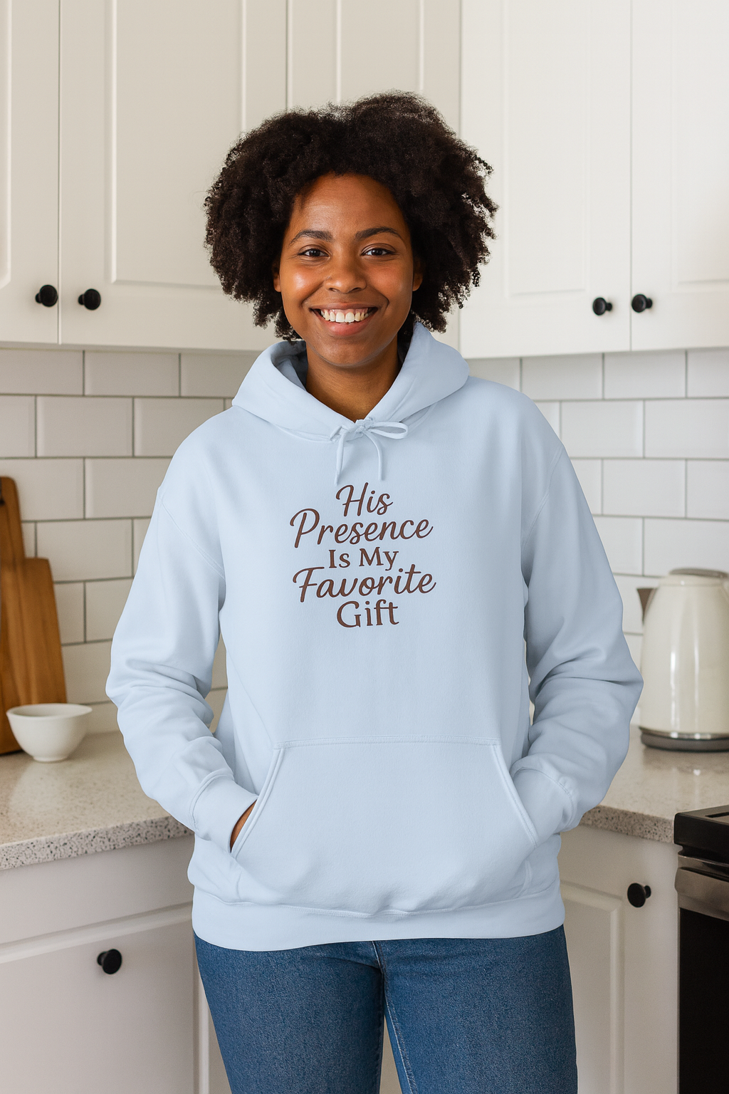 His Presence Is My Favorite Gift Hooded Sweatshirt | Christian Christmas Hoodie | Lexad Designs