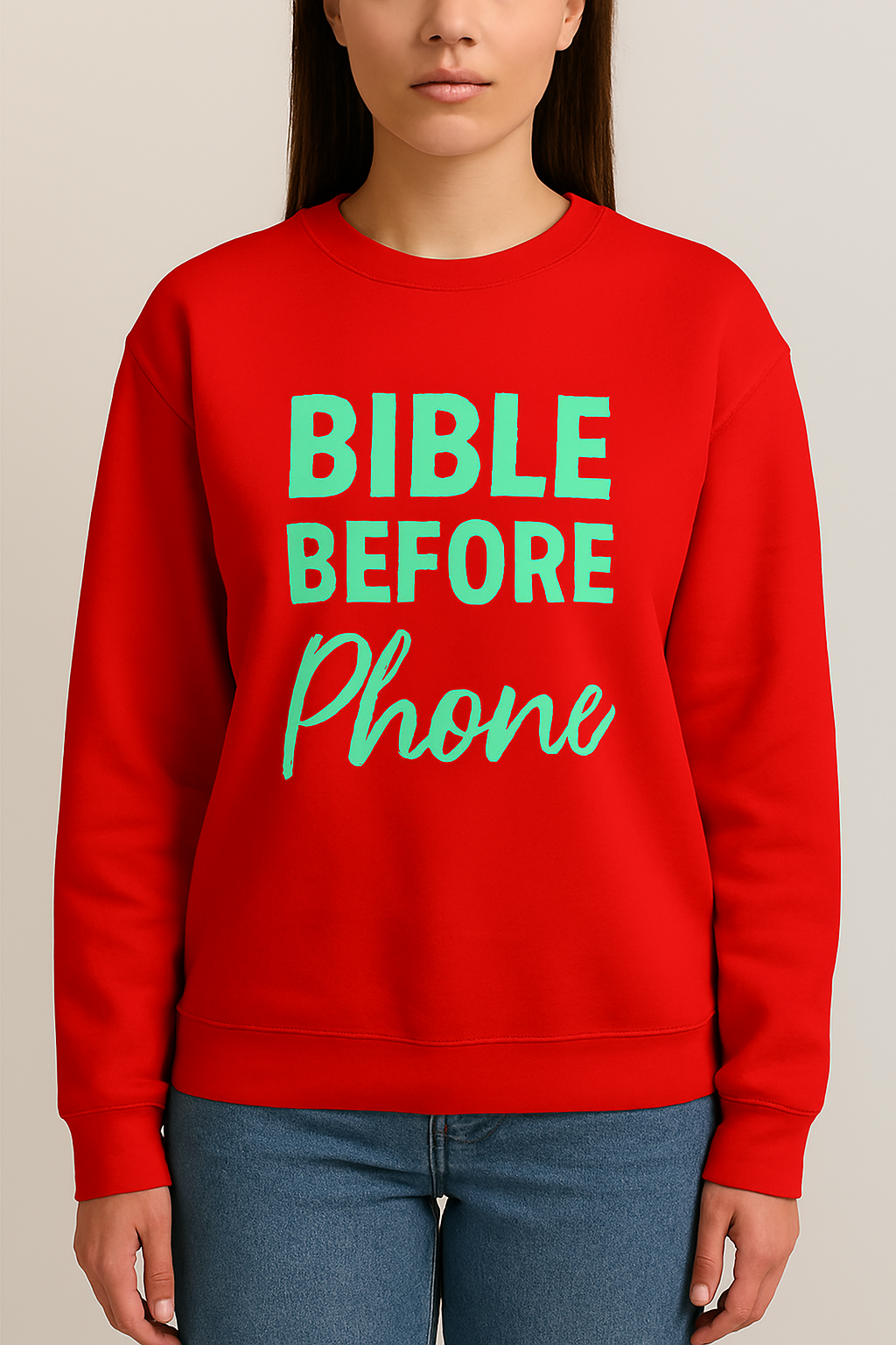 “Bible Before Phone Unisex Christian Sweatshirt”