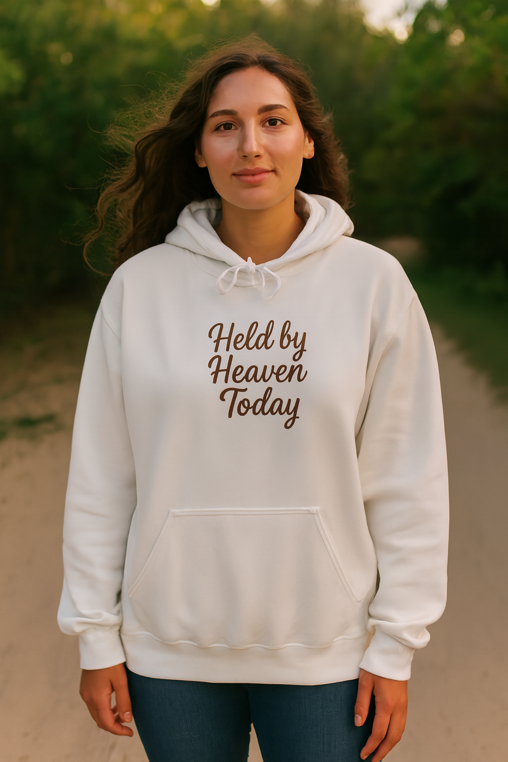 Held By Heaven Today Hooded Sweatshirt | Christian Encouragement Hoodie | Lexad Designs