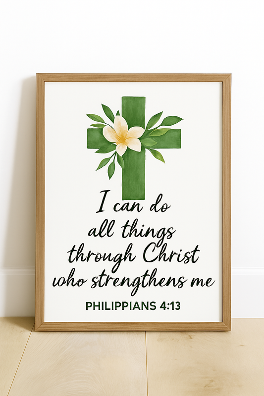 Philippians 4:13 Wall Art | Christian Scripture Home Decor
